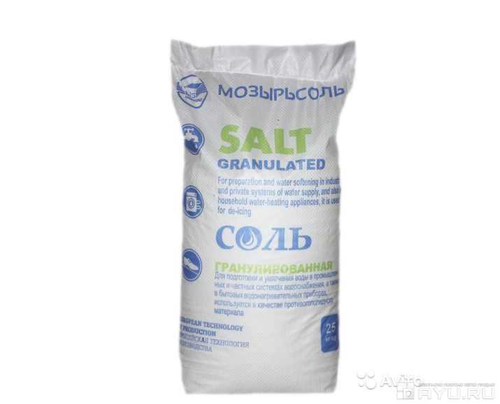 Соль гранулированная NaCl (25 кг) Мозырьсоль